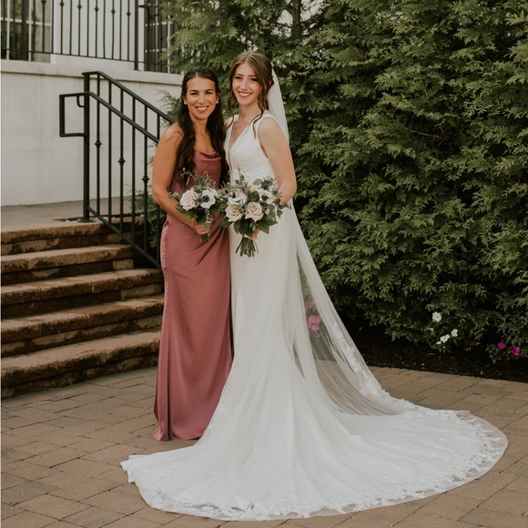 Azazie Marzia Stretch Satin Dress in Amethyst - Picture 2 of 5